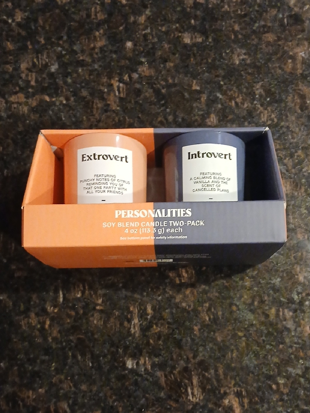 Personalties 'Extrovert & Introvert' Soy Candle Two-Pack - Coral & Slate